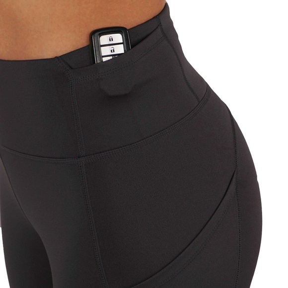 Full length Black leggings for workout with pocket - Picture 4 of 6